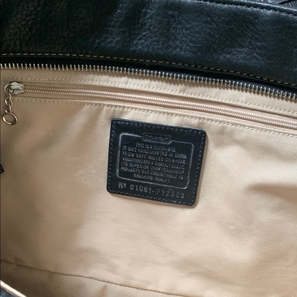 Coach Black Leather Shoulder Bag with Silver Hardware - Picture 7 of 12